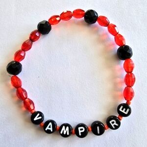 Vampire bracelet red black stretch goth gothic